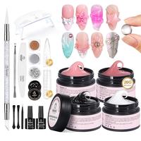 Beetles Solid Builder Gel for Nails, Clear Pink White Hard Gel for Nails 3D Sculpting Gel Non-Sticky Hand Carving Gel Nail Gl...