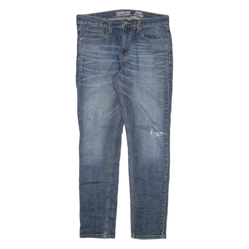 LEVI'S Signature Mens Jeans Blue Slim Skinny Stone Wash W34 L32