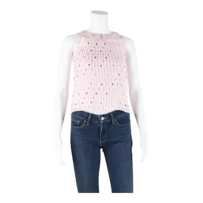 Girls Printed Vest Pink Sleeveless Polka Dot 8-9Y