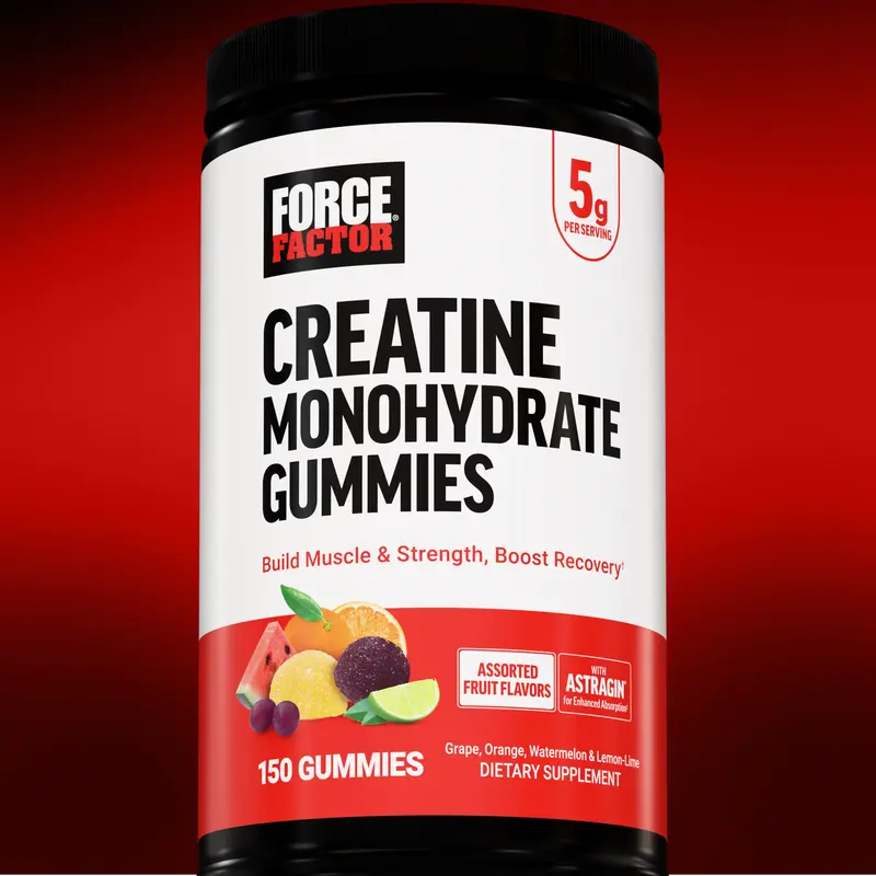 Force Factor Creatine Gummies, Creatine Monohydrate for Muscle Gain, More Strength, and Faster Recovery, Clinically Studied C...