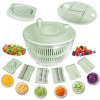 Airpro 7 in 1 Large Salad Dehydrator with Vegetable Chopper, Drainer, Bowl, Colander, Colorful Spinner & Drainage System Mand...