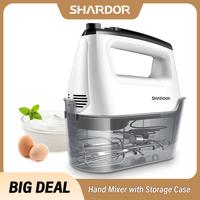 SHARDOR Electric Hand Mixer, 6-Speed and Turbo Handheld Mixer, 5 Stainless Steel Attachments, Electric Whisk for Kitchen Baki...
