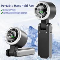 Portable Handheld Turbo Fan - 5 Gear Wind, 3600mAh Battery Operated, Up to 10 Working Hours, 3-in-1 Mini Portable Personal ...