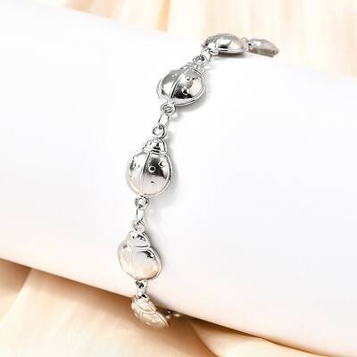 304 Stainless Steel Ladybug Link Bracelets for Women
