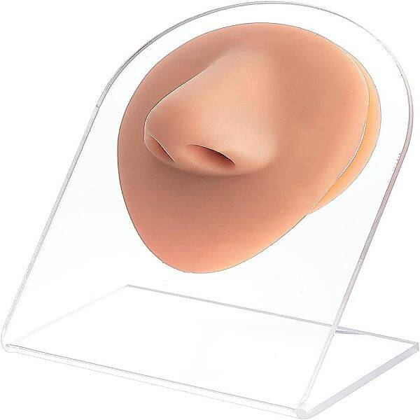 OLYCRAFT 1Pc Silicone Nose Model Soft Silicone Flexible Human Nose Rubber Nose with Model Body Part Displays for Jewelry Disp...