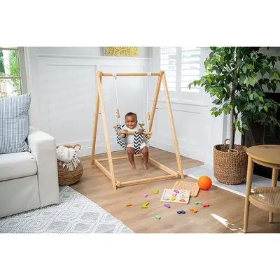 Spruce - Baby and Toddler Foldable Wooden Swing Set