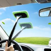 Automotive Window Cleaning Tool, 1 Count Detachable Handle Car Window Cleaning Brush with 1 Replaceable Cloth, Car Cleaning ...
