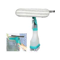 4-in-1 Window Cleaning Tool – Double-Sided Spray Brush, Squeegee & Microfiber Scraper for Glass, Mirrors, Ceramics & More |...