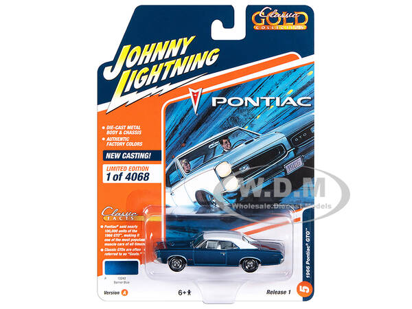 1966 Pontiac GTO Barrier Blue Metallic with White Top and White Interior \