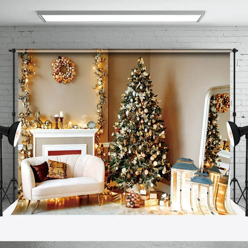 Aperturee Light Sparke Living Room Soft Christmas Backdrop