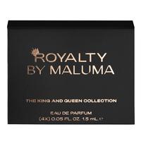 The King and Queen Collection by Royalty By Maluma for Unisex - 4 Pc Gift Set 0.05oz Onyx For Him EDP Spray, 0.05oz Garnet Fo...