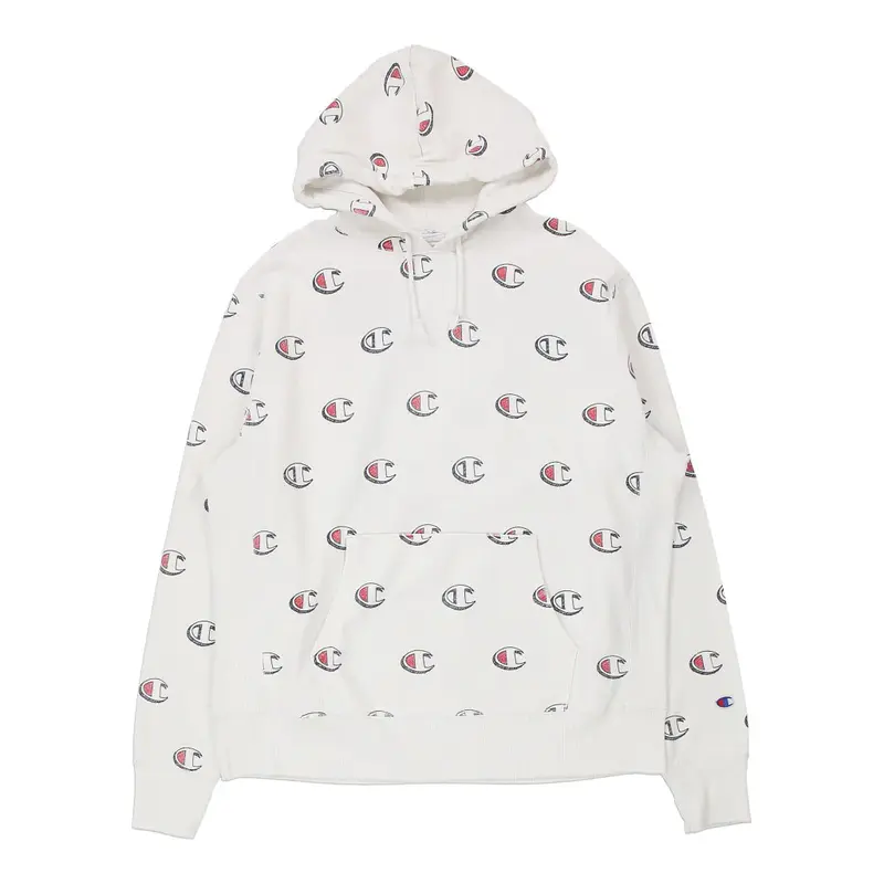 Reverse Weave Champion Hoodie - XL White Cotton Blend