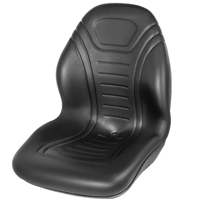 Garvee Universal Tractor Seat - Heavy-Duty Forklift Seat with High Back, Black Vinyl, and Central Drain Hole, Compatible with...