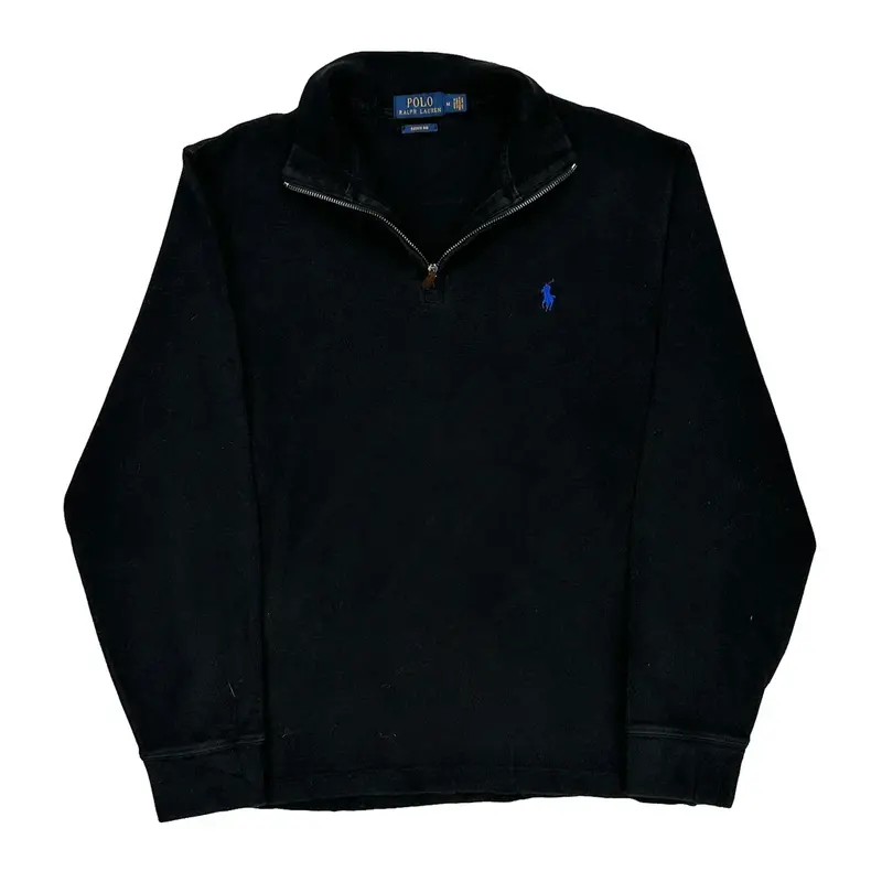 Ralph Lauren 1/4 Zip - Medium Black Cotton