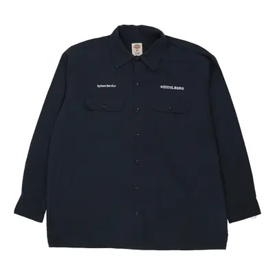 Dickies Shirt - XL Navy Polyester Blend