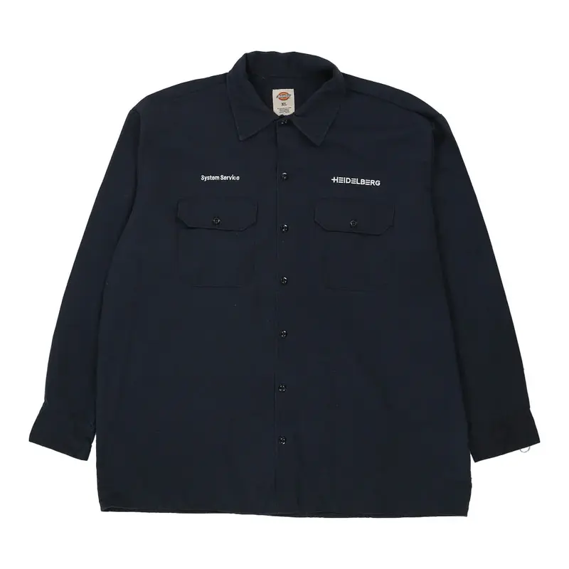 Dickies Shirt - XL Navy Polyester Blend