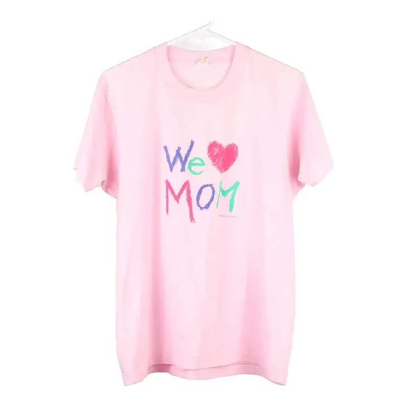 We Love Mom Screen Stars T-Shirt - Medium Pink Cotton Blend