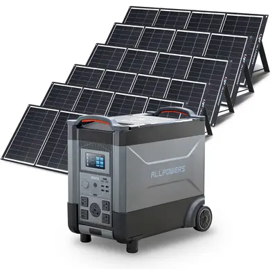 ALLPOWERS 4000W Solar Generator (R4000 + SP035 200W Solar Panel) R4000 +6PCS SP035 200W Solar Panel