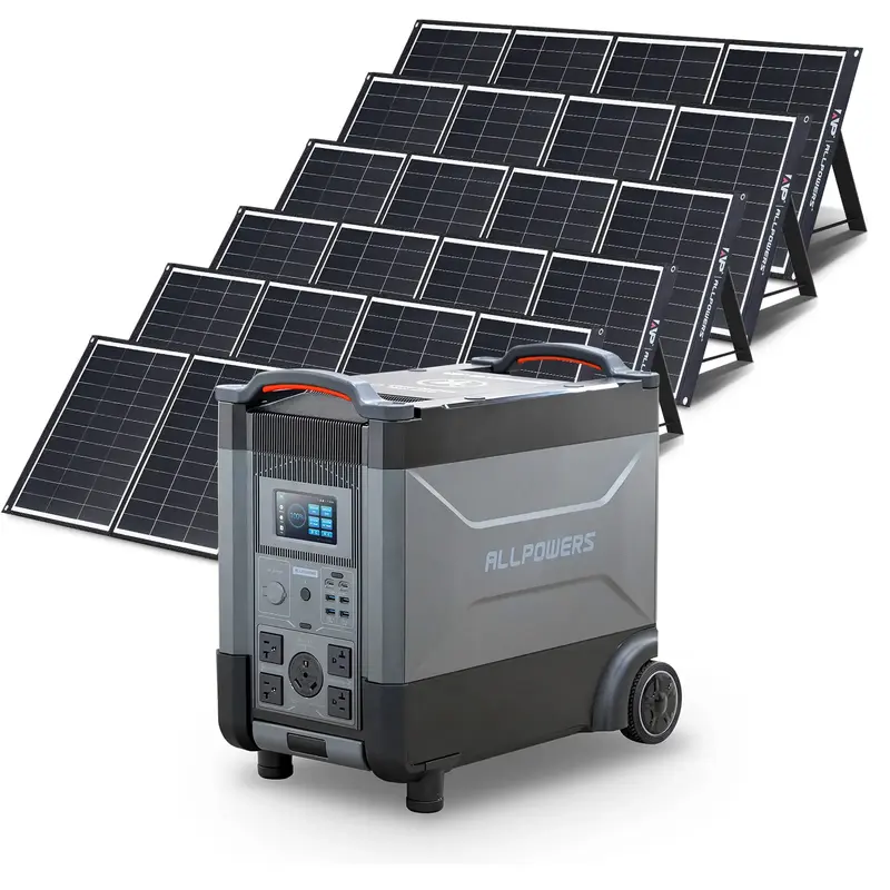 ALLPOWERS 4000W Solar Generator (R4000 + SP035 200W Solar Panel) R4000 +6PCS SP035 200W Solar Panel