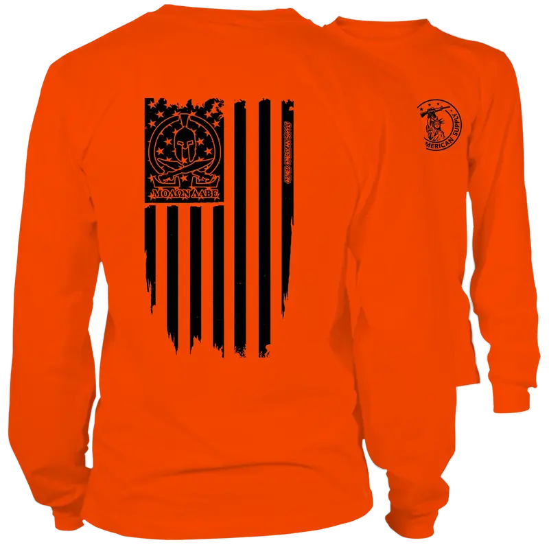 Molon Labe Ghost Flag - Long Sleeve Hi-Vis T-Shirt