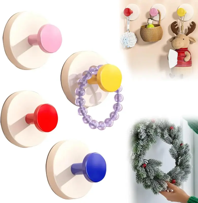 Heavy Duty Suction Cup Hooks No Drill Adhesive Wall Hooks Damage Free Strong Hold Multi Purpose Vacuum Hooks for Bathroom Kit...