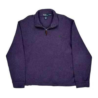 Ralph Lauren 1/4 Zip - 2XL Purple Cotton