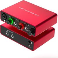 USB Audio Interface, 24-bit/192kHz USB Audio Interface with 48V Phantom Power, Audio Interface for Computer Recording, Podcas...