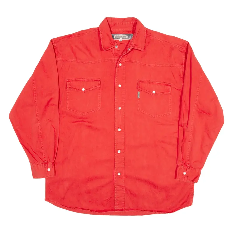 UNDERGROUND Plain Shirt Red Long Sleeve Mens L