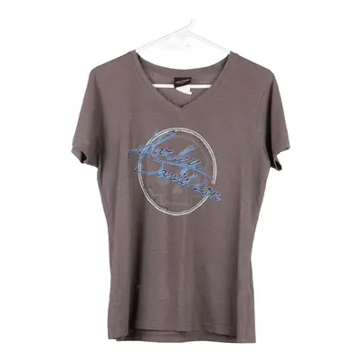 Mount Vernon, Illinois Harley Davidson V-neck T-Shirt - Medium Grey Cotton Blend