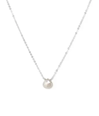Dia Necklace | Gemstone: White Sapphire | Metal Color: Silver