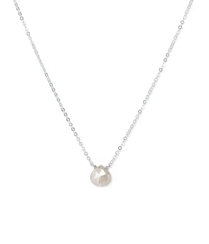 Dia Necklace | Gemstone: White Sapphire | Metal Color: Silver