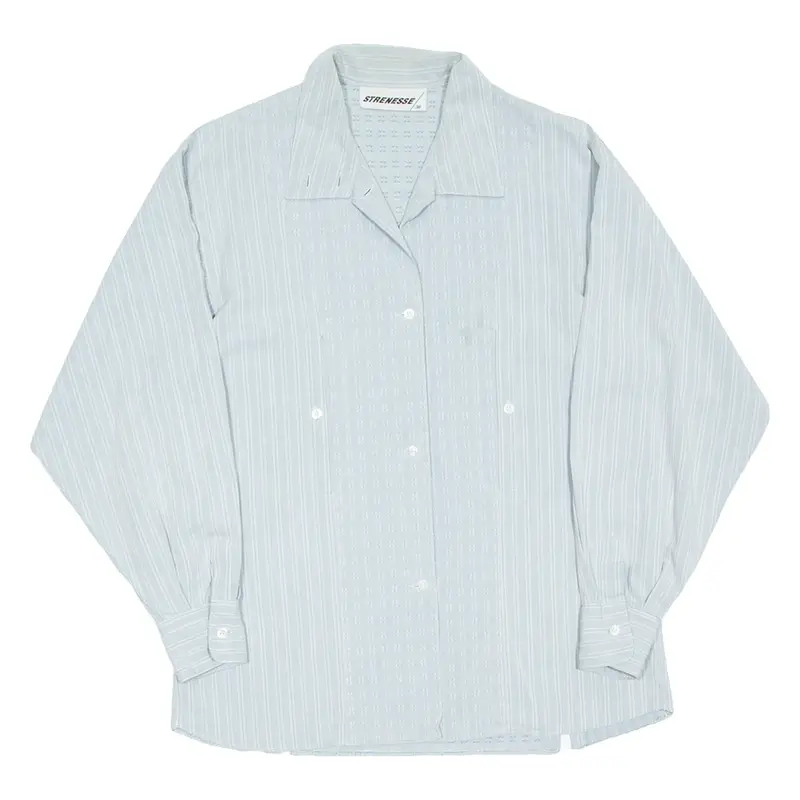 Womens Shirt Blue Striped Long Sleeve M