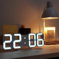 LED Digital Wall Clock, 1 Count USB Powered Desk Alarm Clock with 3 Display Modes, Fashion Night Light Decor Clock for Kitche...