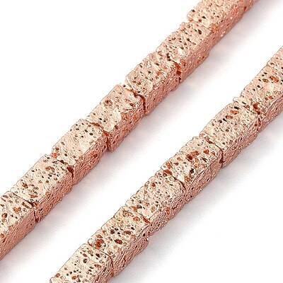 Electroplated Natural Lava Rock Beads Strands