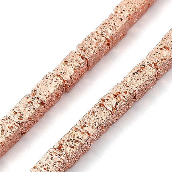 Electroplated Natural Lava Rock Beads Strands