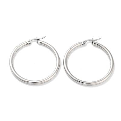 Non-Tarnish Ring 304 Stainless Steel Hoop Earrings for Women Men