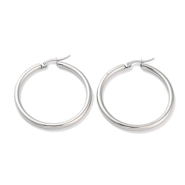 Non-Tarnish Ring 304 Stainless Steel Hoop Earrings for Women Men