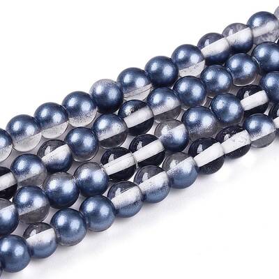 Baking Painted Transparent Glass Beads Strands