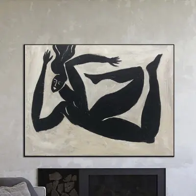 Original Abstract Figurative Black And White Greek Athletes Paintings On Canvas Abstract Fine Art Minimalist Art Modern Wall ...