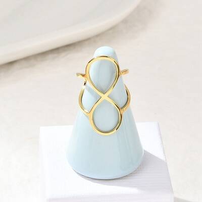 Hollow Number 8 304 Stainless Steel Open Cuff Rings for Women