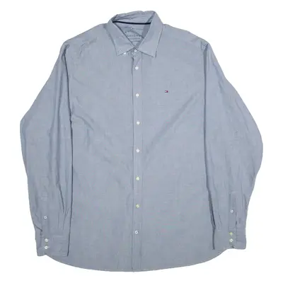 TOMMY HILFIGER Regular Fit Mens Plain Shirt Green Long Sleeve 2XL
