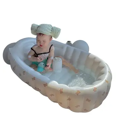 Portable Inflatable Baby Bathtub, 1 Count Cute Foldable Non-slip Shower Tub, Inflatable Swimming Pool for Home & Travel, Baby...