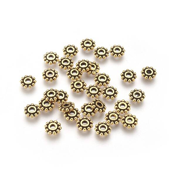 Gear Tibetan Style Alloy Spacer Beads