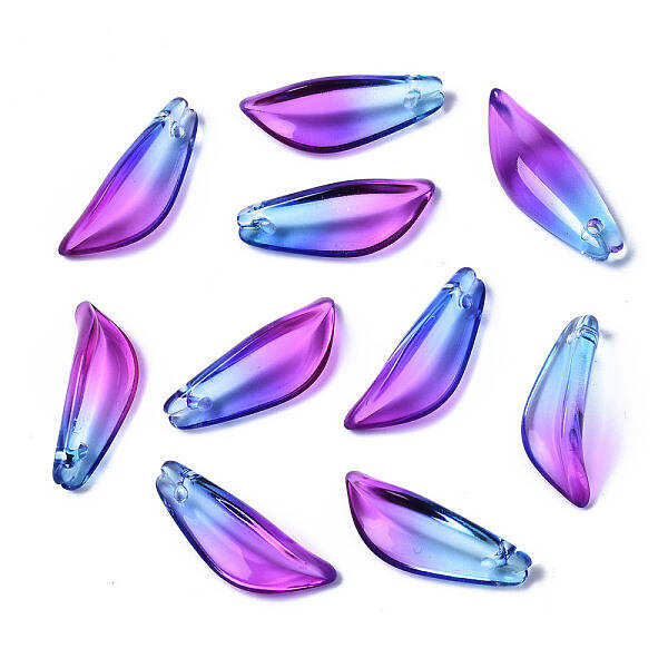 Two Tone Transparent Spray Painted Glass Pendants