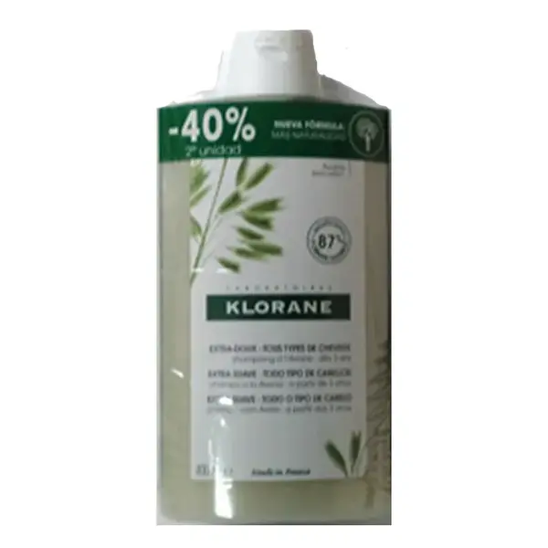 Klorane Shampoo all'Avena Extra Delicato 2x400ml