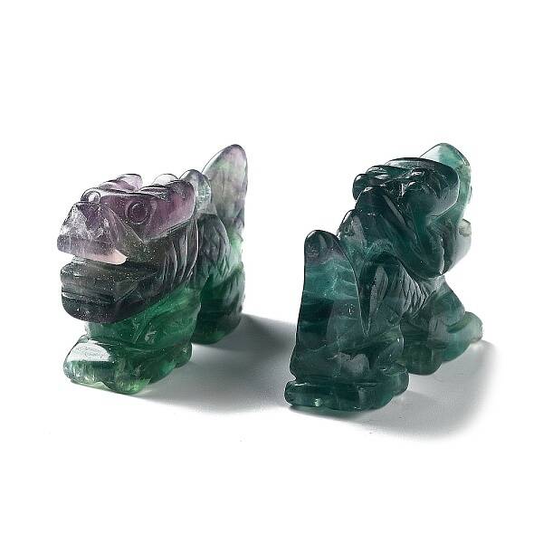 Natural Fluorite Carved Healing Dragon Figurines