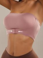 Women's Solid Color Push Up Bra, Comfortable Breathable Buckle Front Bra, Soft Lingerie for Daily Wear