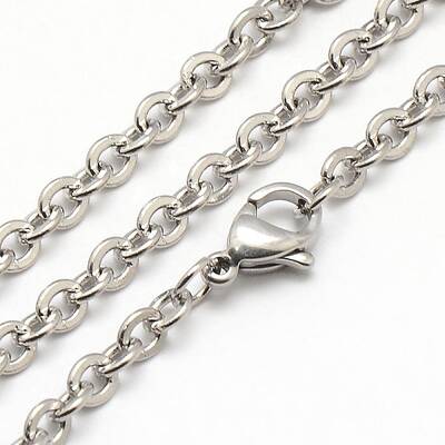 Tarnish Resistant Trendy Unisex 304 Stainless Steel Cable Chain Necklaces