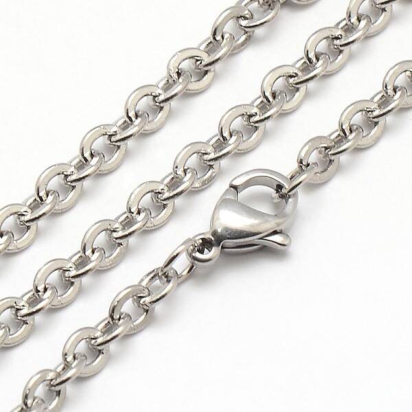 Tarnish Resistant Trendy Unisex 304 Stainless Steel Cable Chain Necklaces