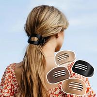 4pcs Solid Color Flat Hair Clips Set – Minimalist Acrylic Barrettes for Women, Strong Hold Claw Clips for Thick or Thin Hai...